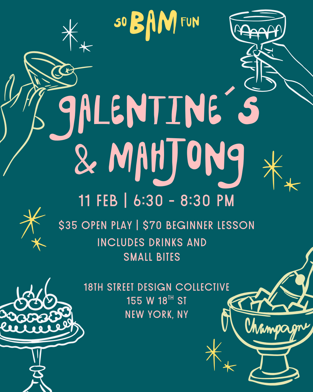 [NYC 2/11] 18st Design Collective x So Bam Fun: Beginner Lesson and Open Play