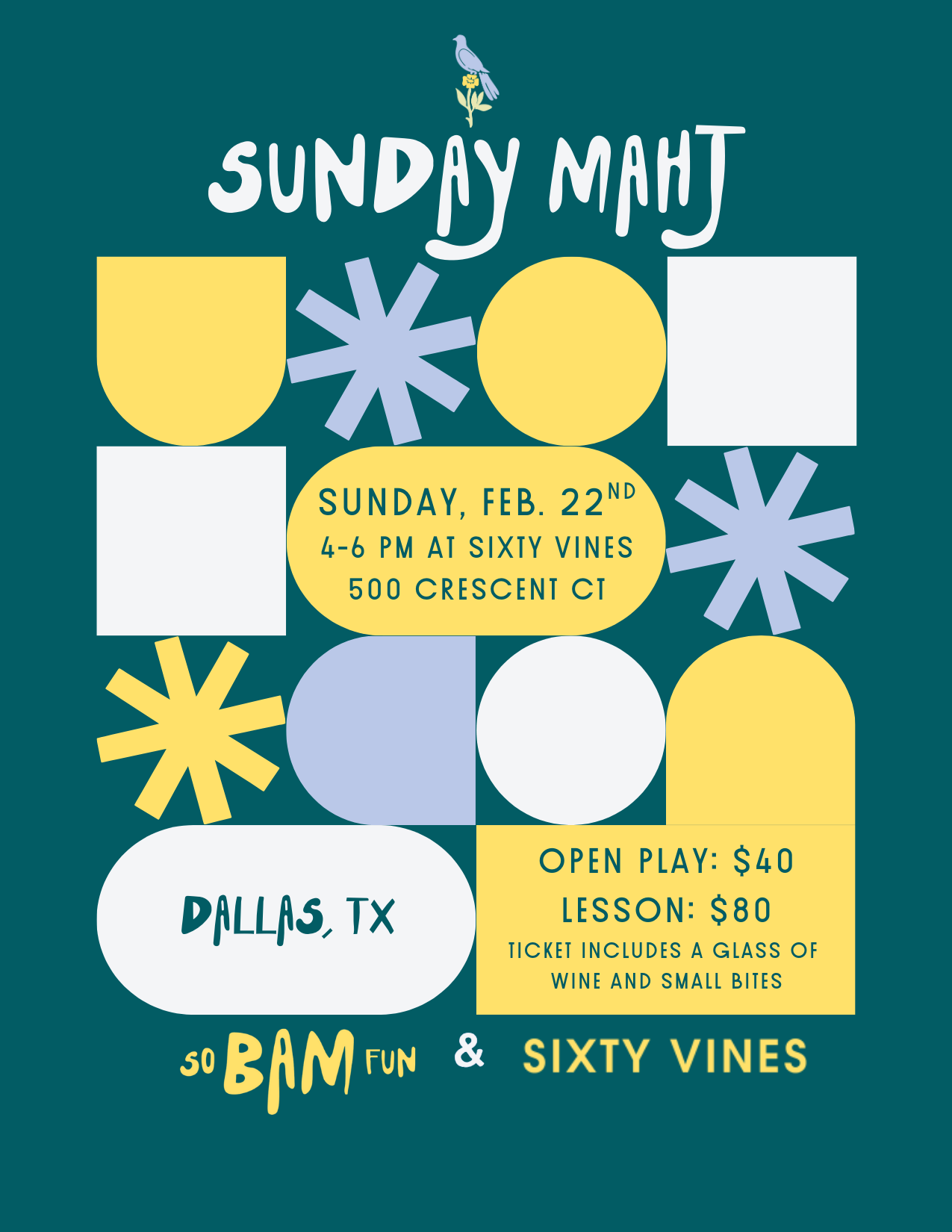 [DTX 2/22] So Bam Fun x Sixty Vines Crescent: Beginner Lesson and Open Play