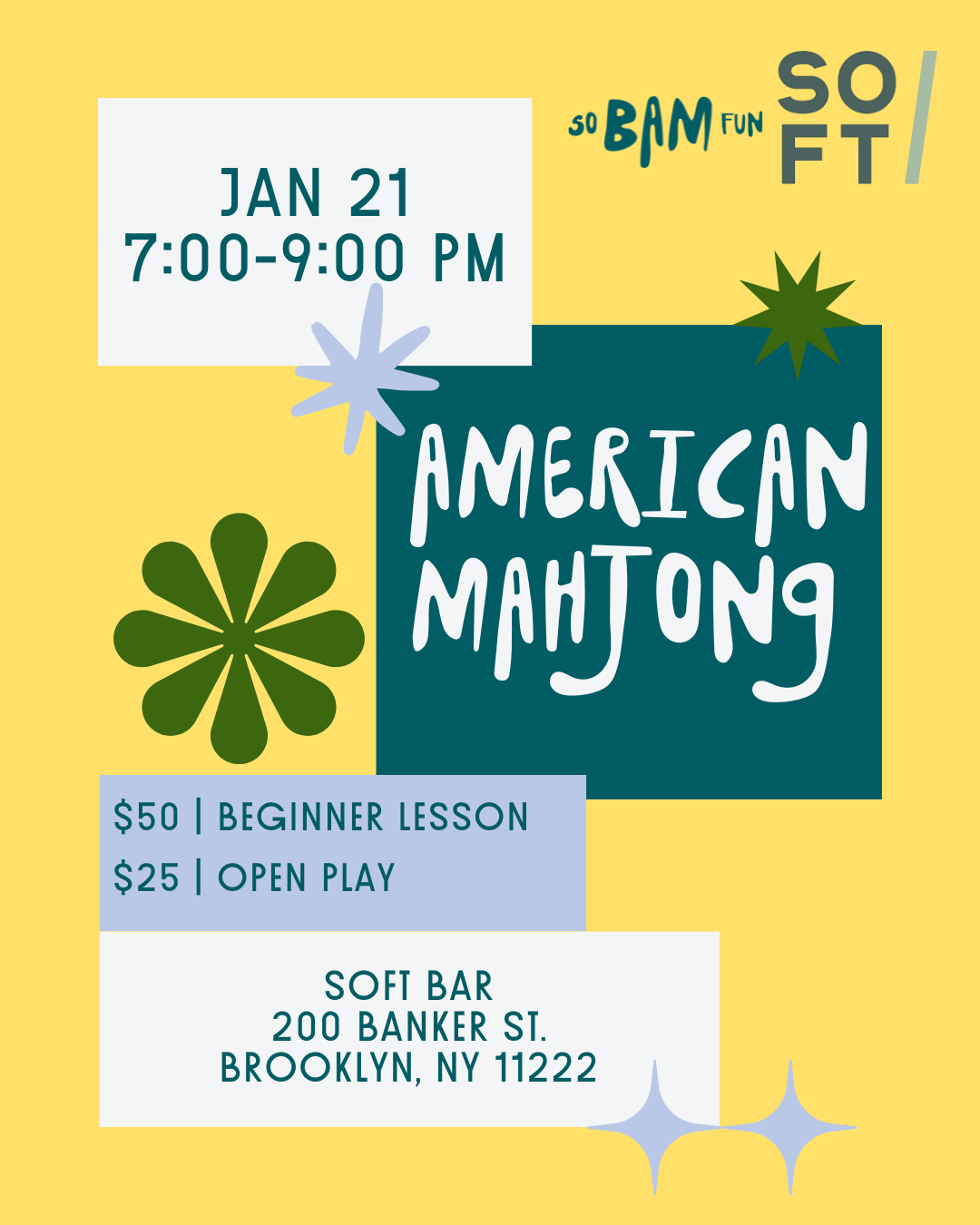 [NYC 1/21] So Bam Fun x Soft Bar - Beginner Lesson and Open Play