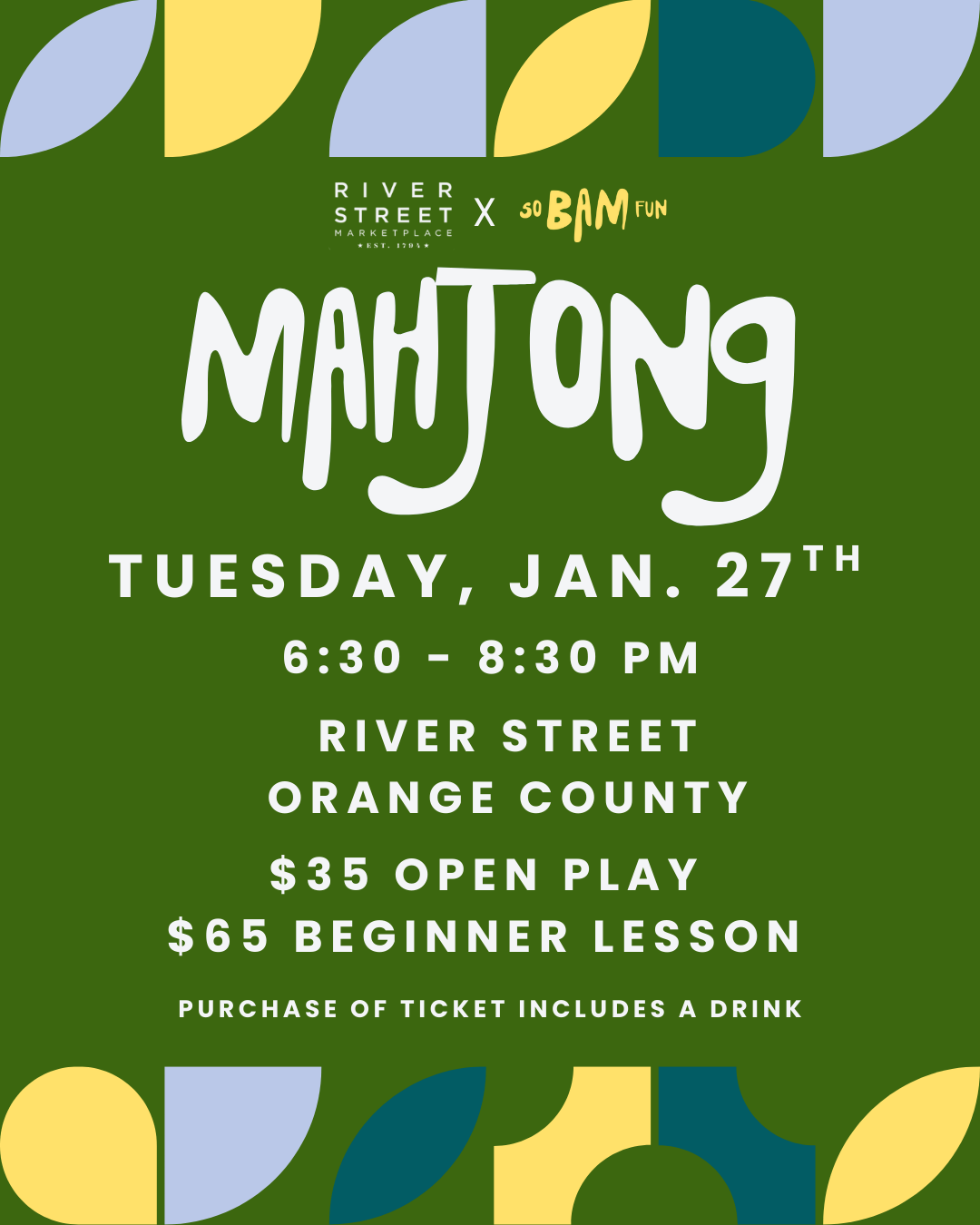 [OC 1/27] So Bam Fun x River Street: Beginner Lesson and Open Play