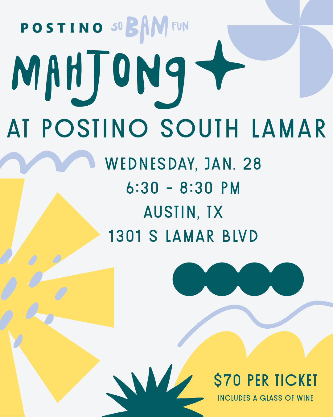 [ATX 1/28] So Bam Fun x Postino South Lamar: Beginner Lesson