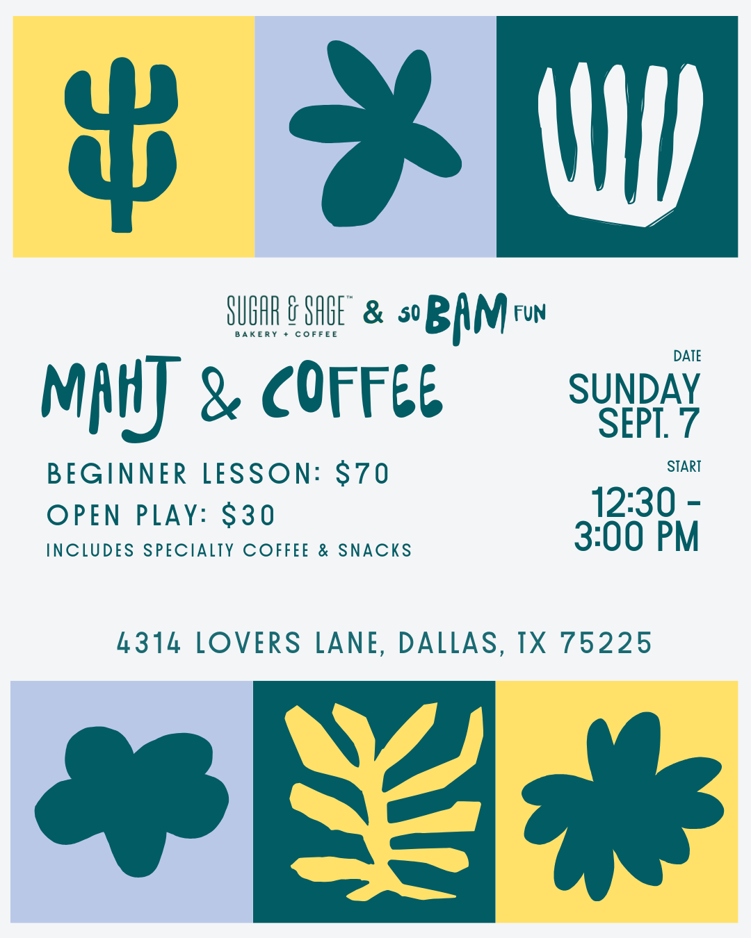 [Dallas] So Bam Fun x Sugar & Sage Bakery: Beginner Lesson and Open Play